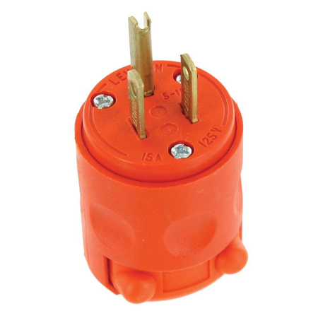 Leviton Electrical Plugs 515P Plug Orange 515PV-OR